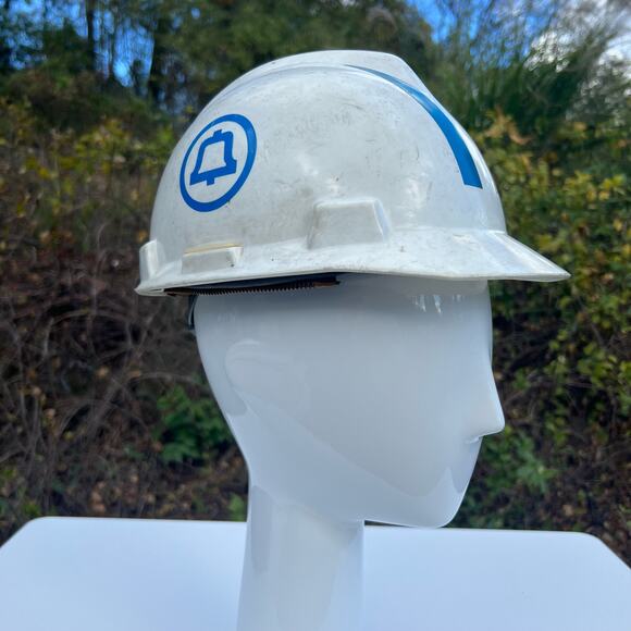 Vintage Ma Bell Telephone Lineman Hard Hat Helmet Hat Winter Rib Knit Lining - Picture 4 of 15